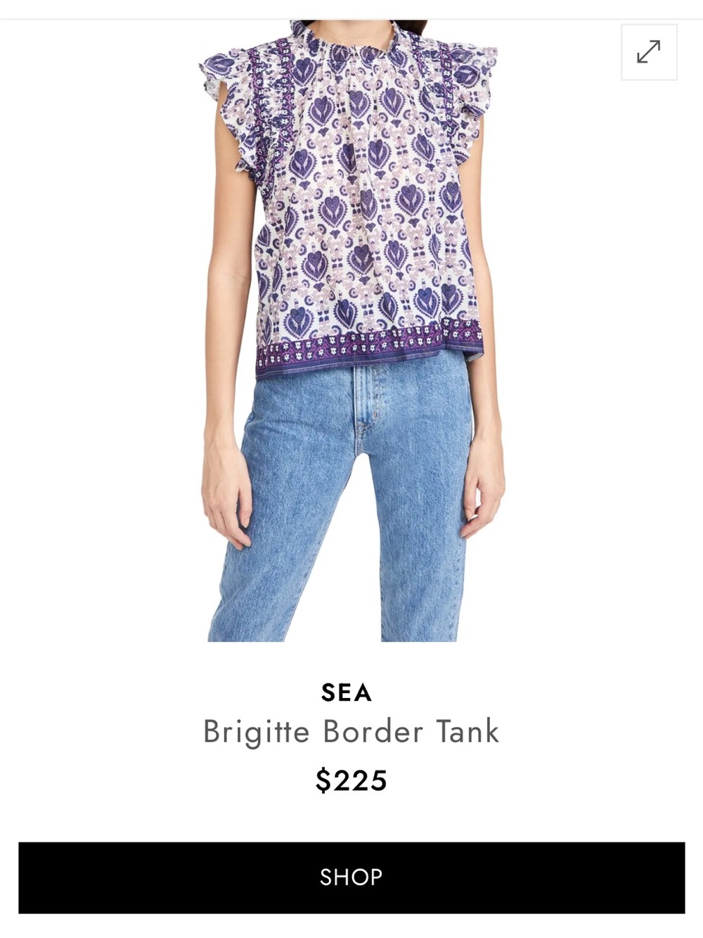 Sea New York Brigitte Border Tank in Violet - Picture 2 of 7